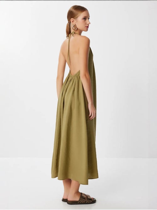 Robe midi drapée à col halter istanbul - Kiabi Robe midi drapée à col halter istanbul - Kiabi