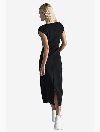 Robe midi drapée sans manches busem