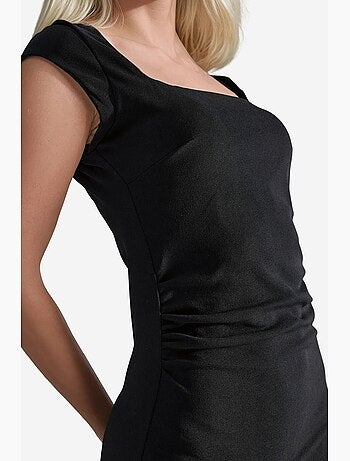 Robe midi drapée sans manches busem