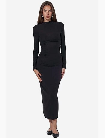 Robe midi droite en jersey busem