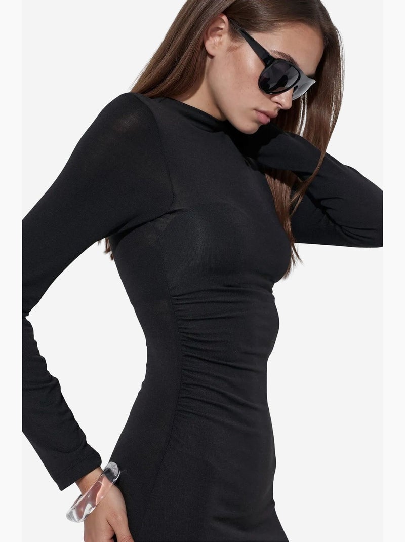 Robe midi droite en jersey busem Noir - Kiabi