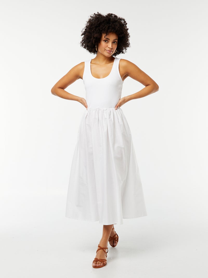 Robe midi  effet 2 en 1 Blanc - Kiabi