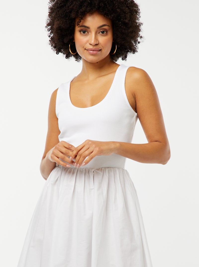 Robe midi  effet 2 en 1 Blanc - Kiabi