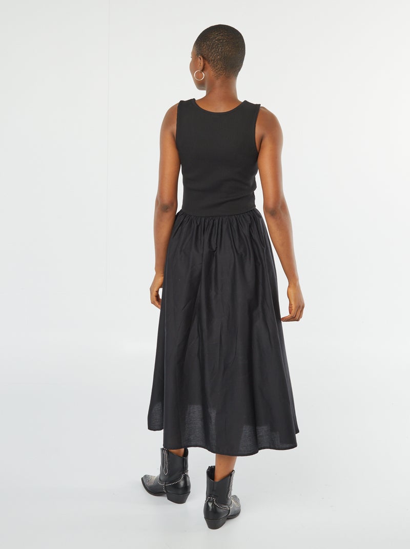 Robe midi  effet 2 en 1 Noir - Kiabi