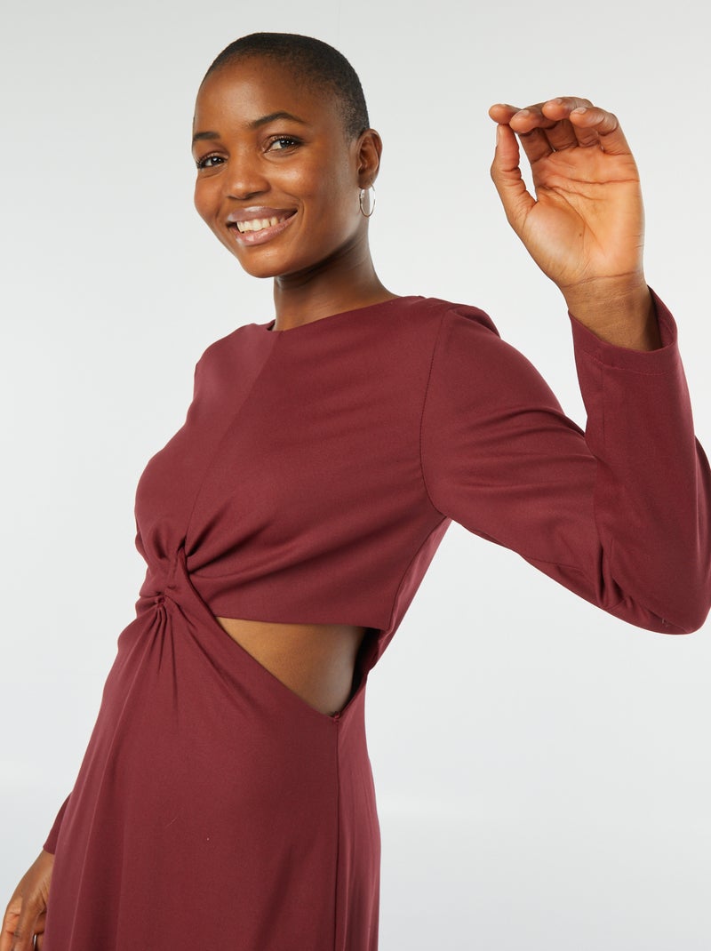 Kusaibi Robe Robe midi effet twiste devant - Bordeaux - Femme - 11.60€ - Kiabi
