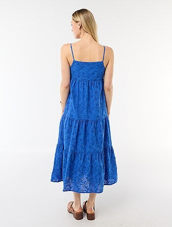 Robe midi en broderie anglaise avec bretelles réglables