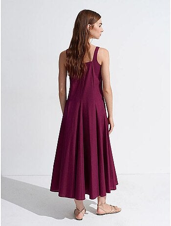Robe midi en coton, coupe trapèze dilvin