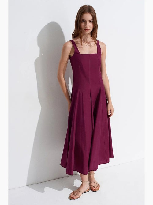 Robe midi en coton, coupe trapèze dilvin - Kiabi Robe midi en coton, coupe trapèze dilvin - Kiabi