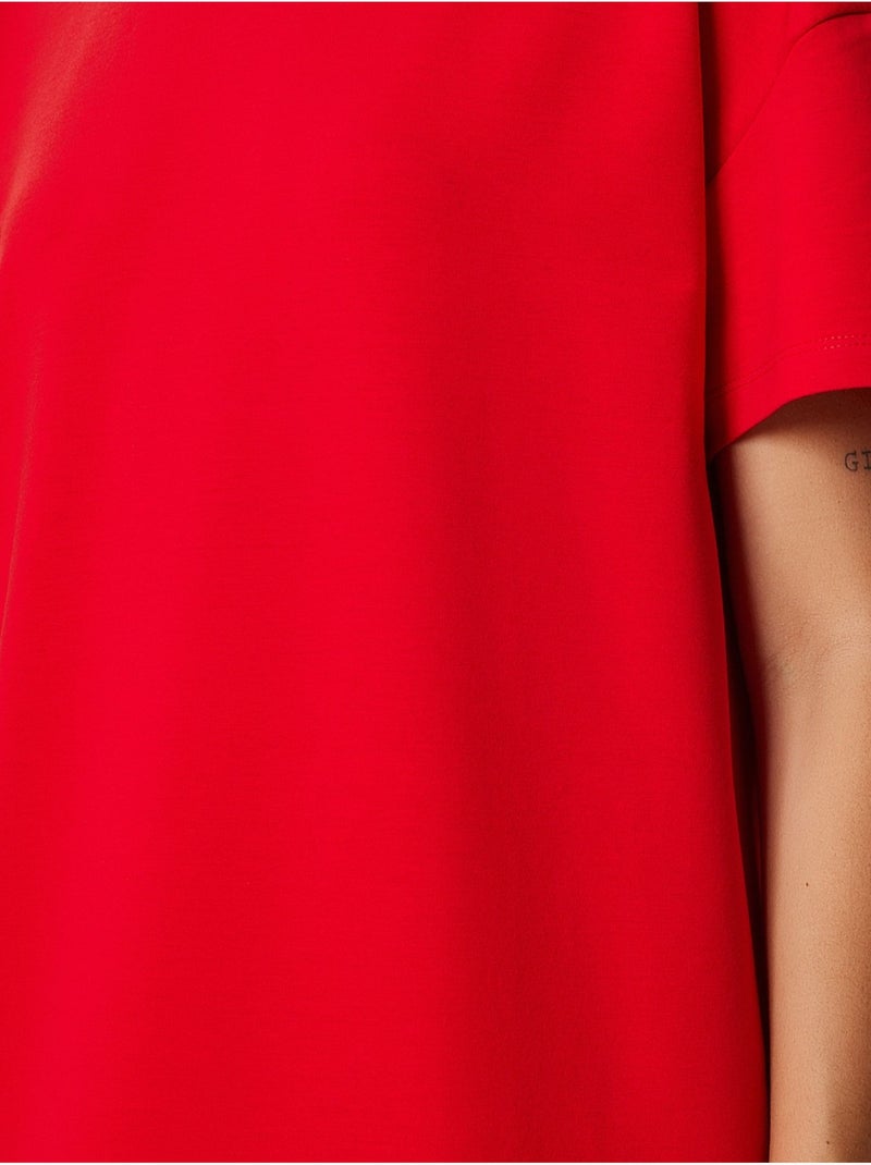 Robe midi en coton fendue istanbul Rouge - Kiabi