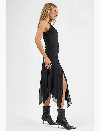 Robe midi en dentelle à col en v hiccup