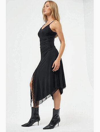 Robe midi en dentelle à col en v hiccup