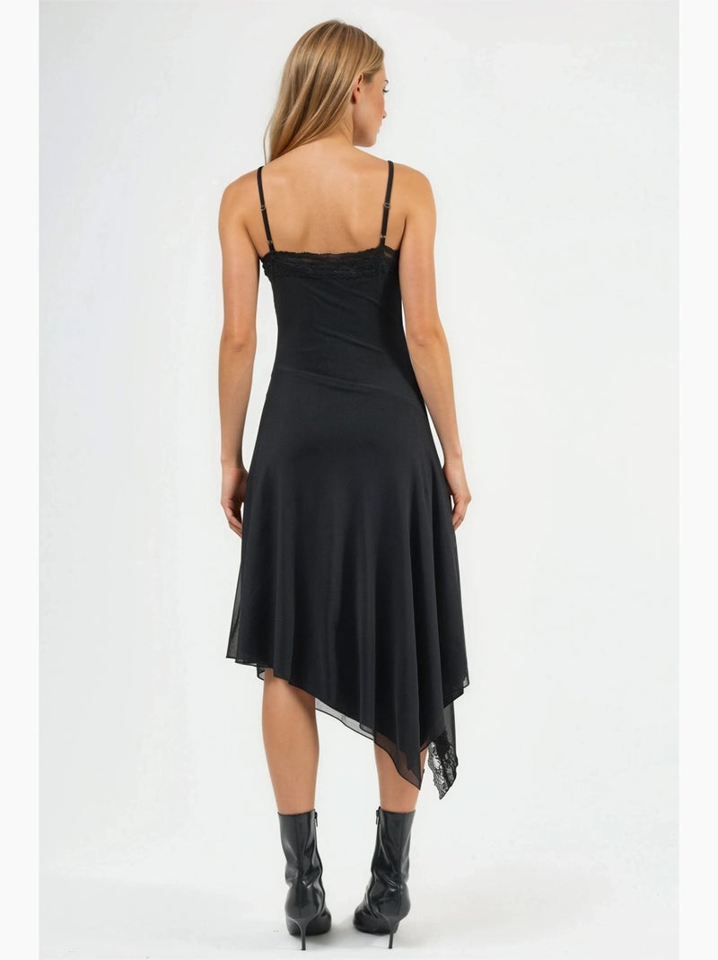 Robe midi en dentelle à col en v hiccup Noir - Kiabi