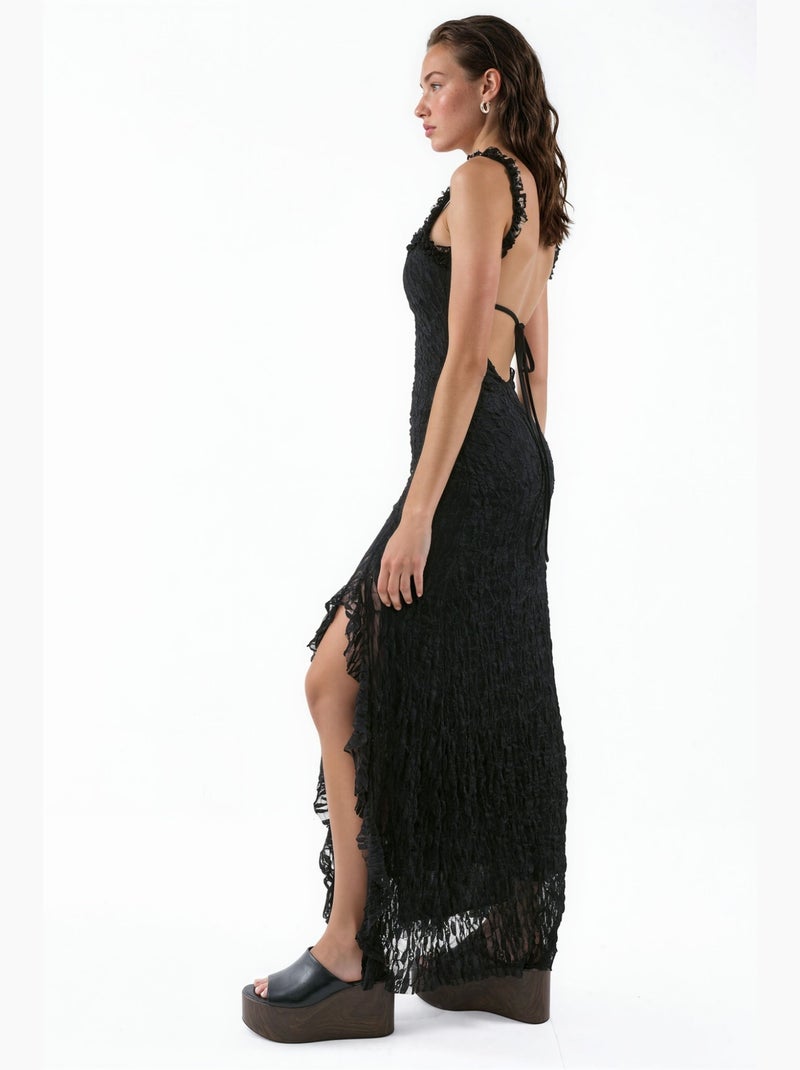 Robe midi en dentelle hiccup Noir - Kiabi