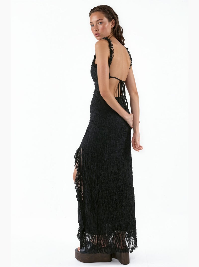 Robe midi en dentelle hiccup Noir - Kiabi