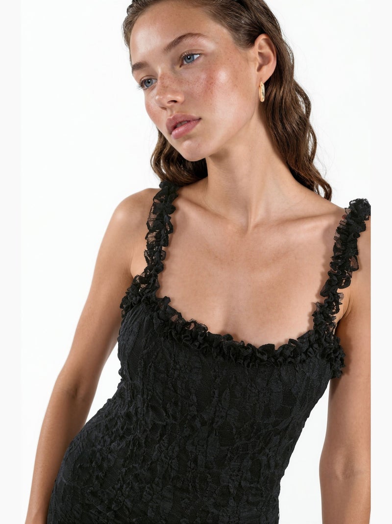 Robe midi en dentelle hiccup Noir - Kiabi