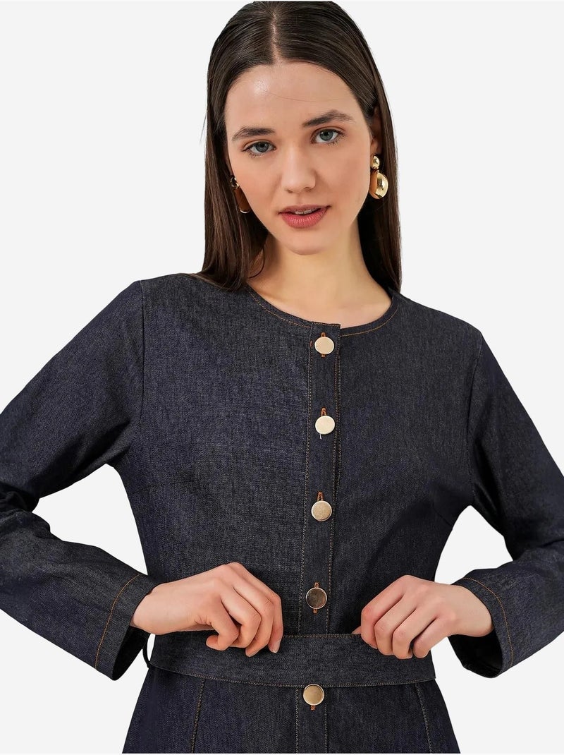 Robe midi en jean ceinturée bdart Bleu marine - Kiabi