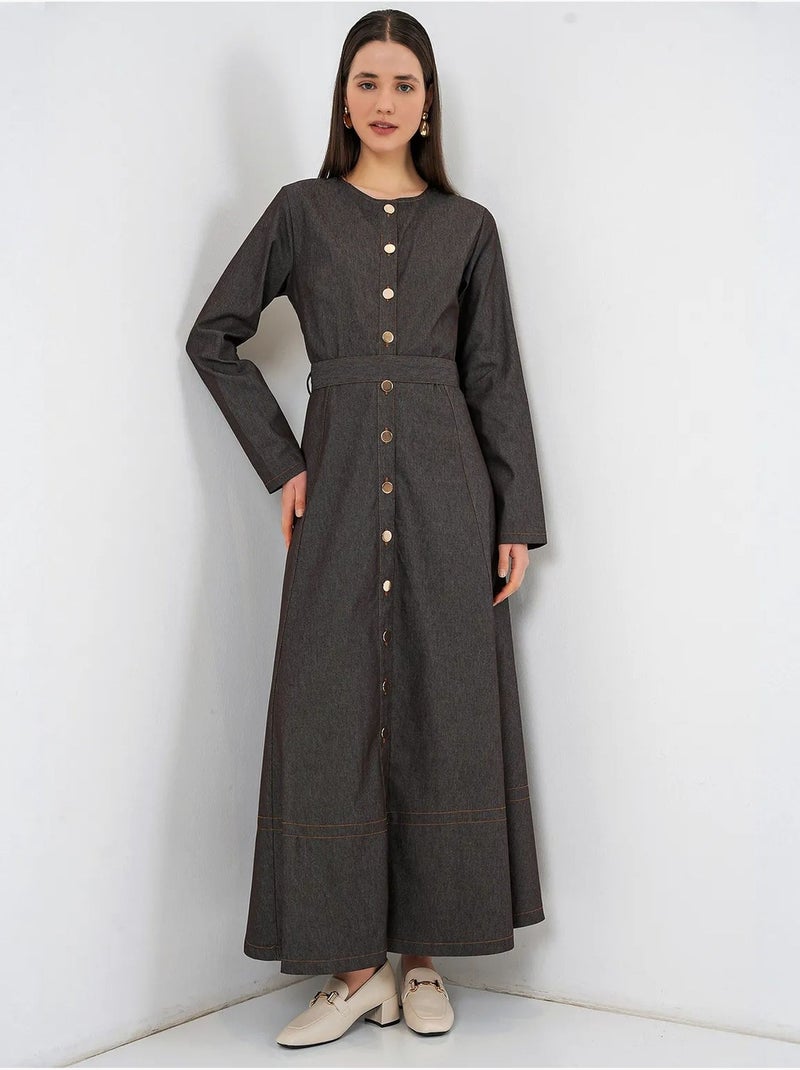 Robe midi en jean ceinturée bdart Gris foncé - Kiabi