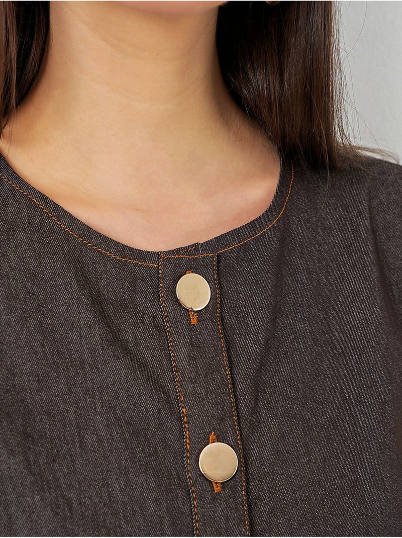 Robe midi en jean ceinturée bdart Gris foncé - Kiabi