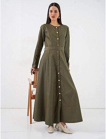 Robe midi en jean ceinturée bdart