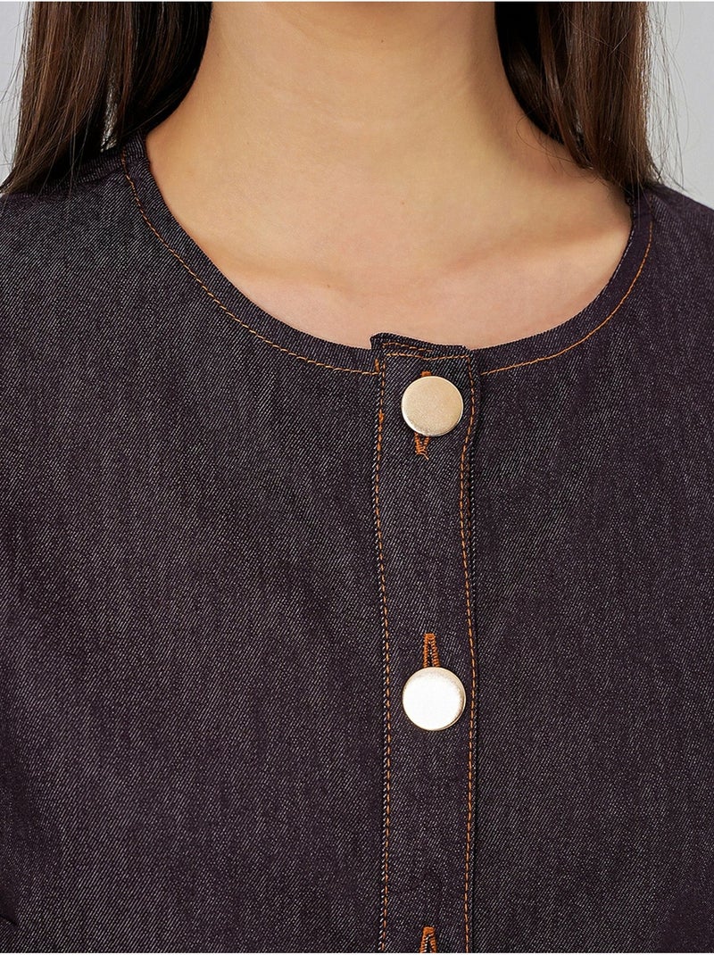 Robe midi en jean ceinturée bdart Marron chocolat - Kiabi