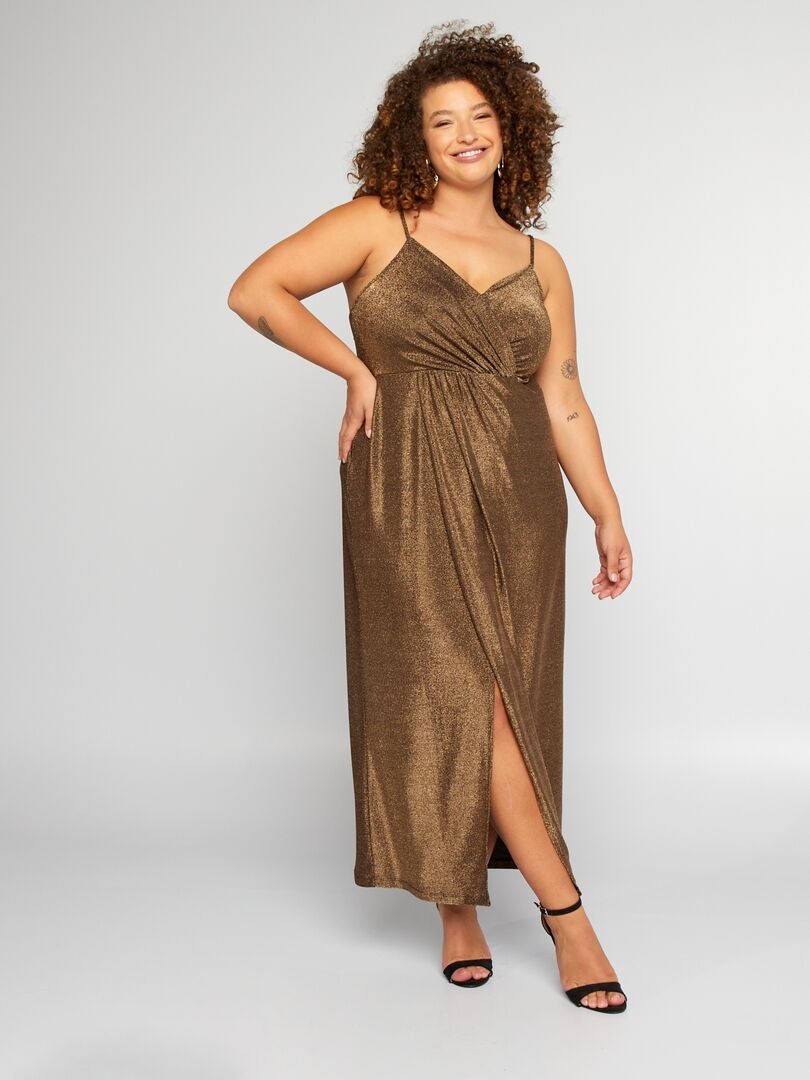 Robe midi en maille bisou Or - Kiabi