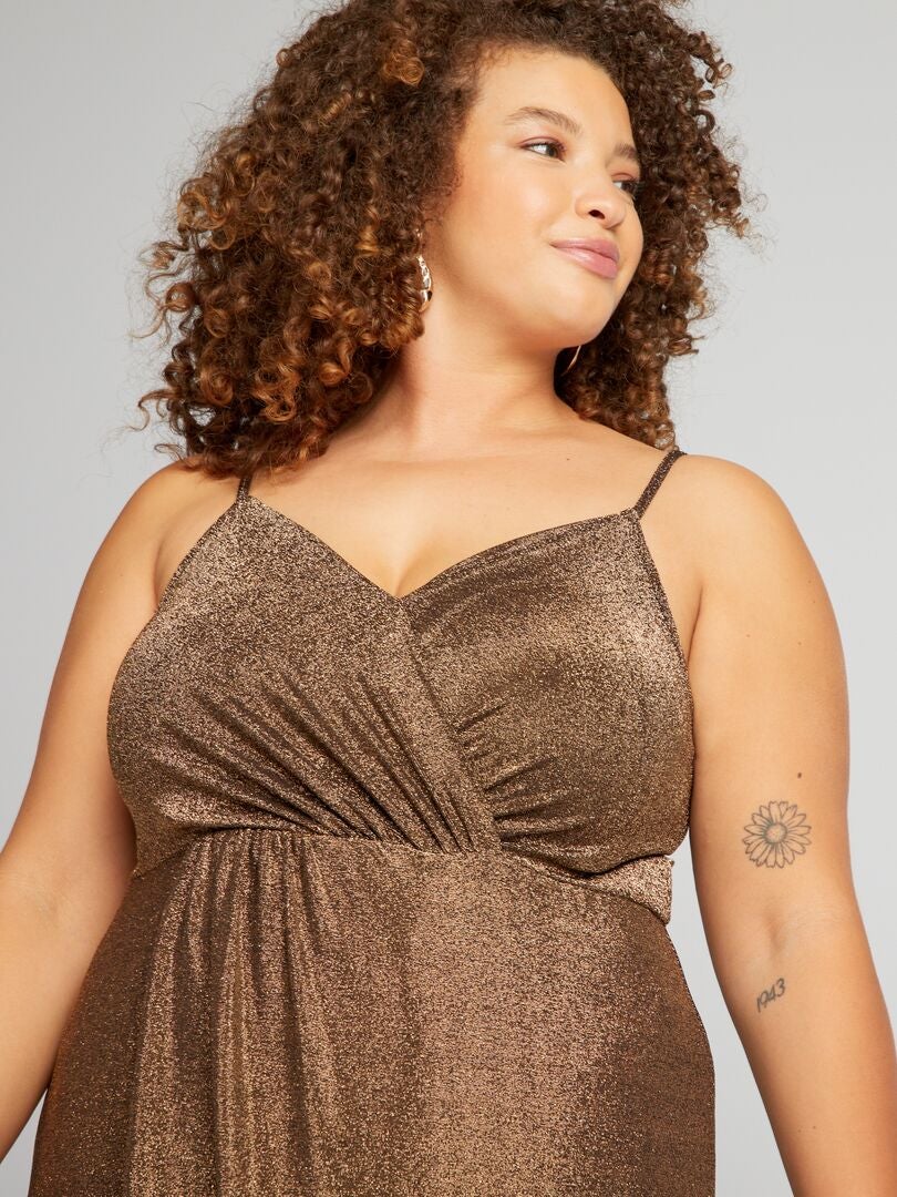 Robe midi en maille bisou Or - Kiabi