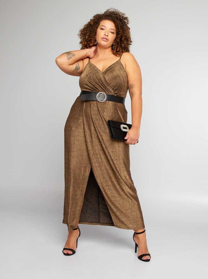 Robe midi en maille bisou Or - Kiabi