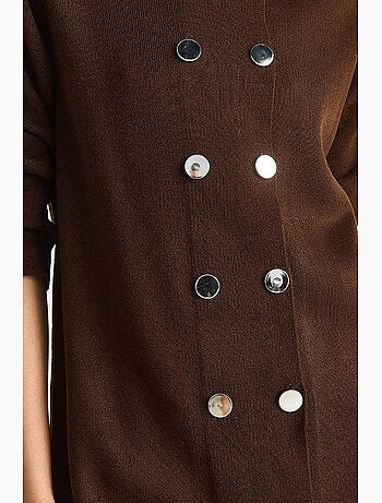 Robe midi en maille côtelée avec fermeture boutonnée lucci