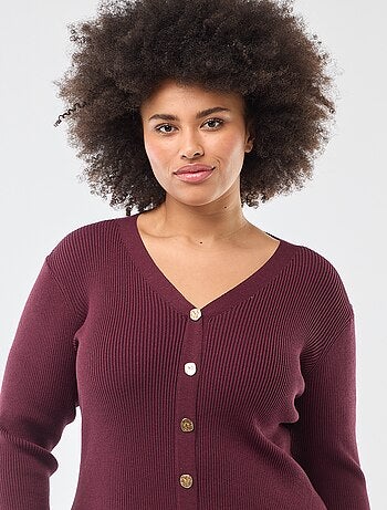 Robe midi en maille lourde côtelée esprit gilet