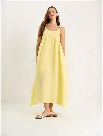 Robe midi en mousseline texturée avec poche lucci