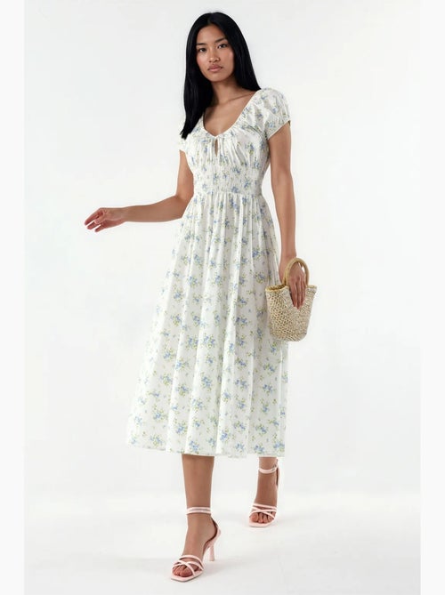 Robe midi en popeline de coton à fleurs busem - Kiabi Robe midi en popeline de coton à fleurs busem - Kiabi