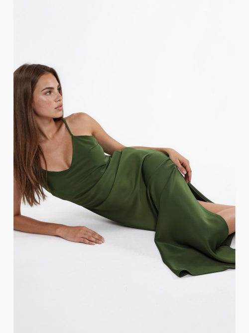 Robe midi en satin hiccup - Kiabi Robe midi en satin hiccup - Kiabi