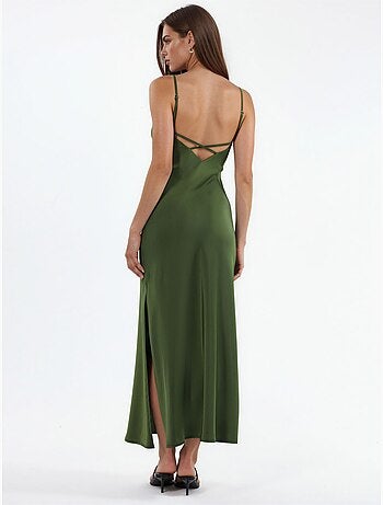 Robe midi en satin