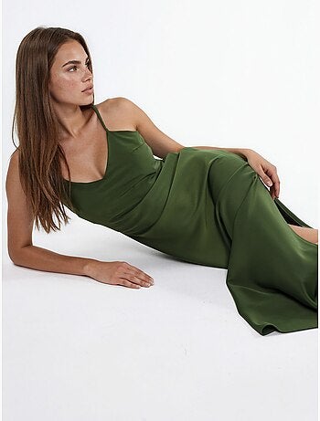 Robe midi en satin