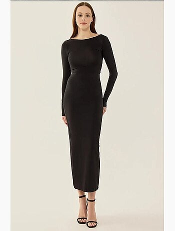Robe midi en tricot à dos ouvert hiccup