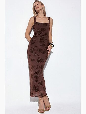 Robe midi en tulle à encolure carrée hiccup
