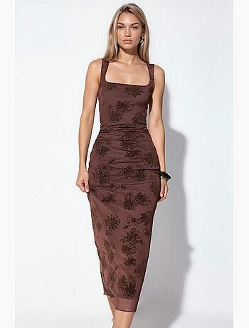 Robe midi en tulle à encolure carrée hiccup