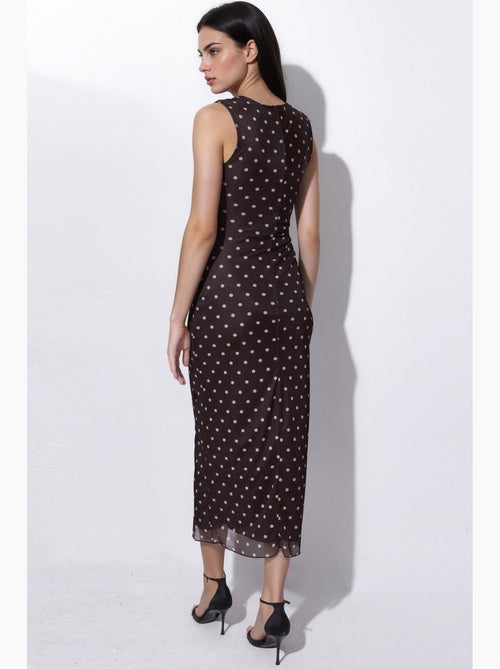 Robe midi en tulle à pois et col rond hiccup - Kiabi Robe midi en tulle à pois et col rond hiccup - Kiabi