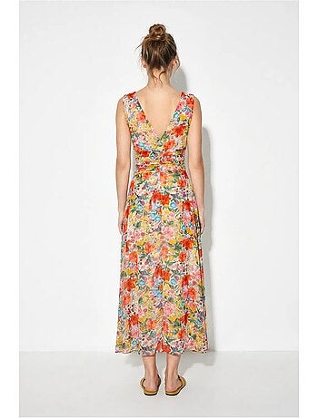 Robe midi évasée à motif floral lucci