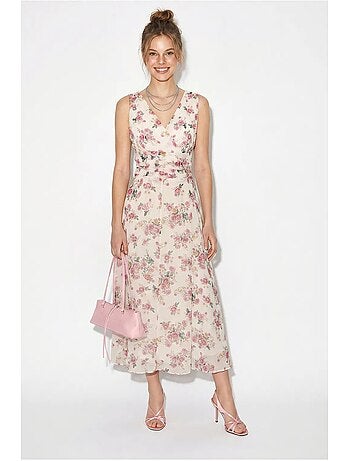 Robe midi évasée à motif floral lucci
