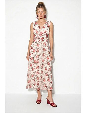 Robe midi évasée à motif floral lucci