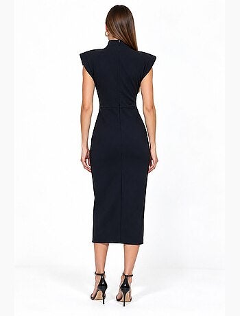 Robe midi femme à demi-col roulé busem