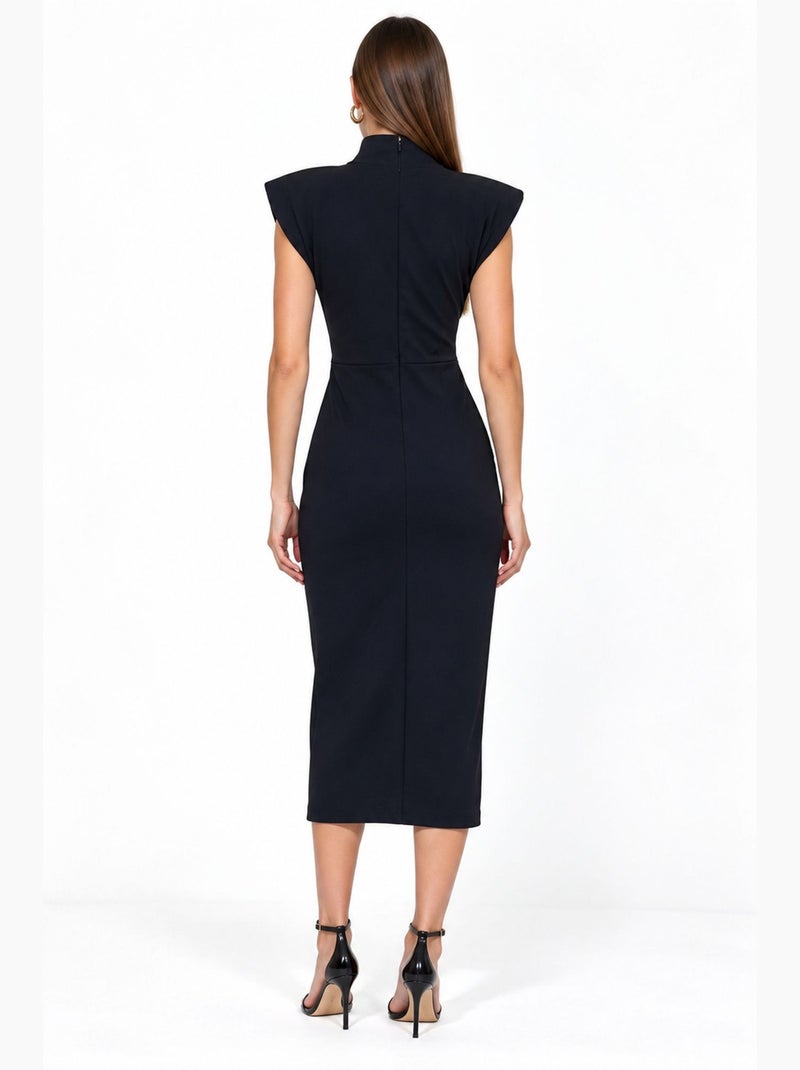 Robe midi femme à demi-col roulé busem Bleu marine - Kiabi