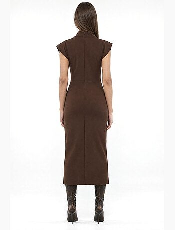 Robe midi femme à demi-col roulé busem