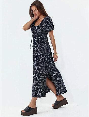Robe midi femme en viscose popeline busem