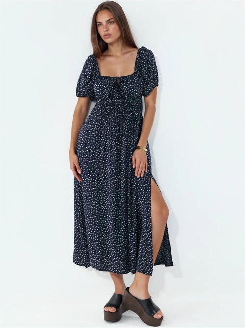 Robe midi femme en viscose popeline busem - Kiabi Robe midi femme en viscose popeline busem - Kiabi