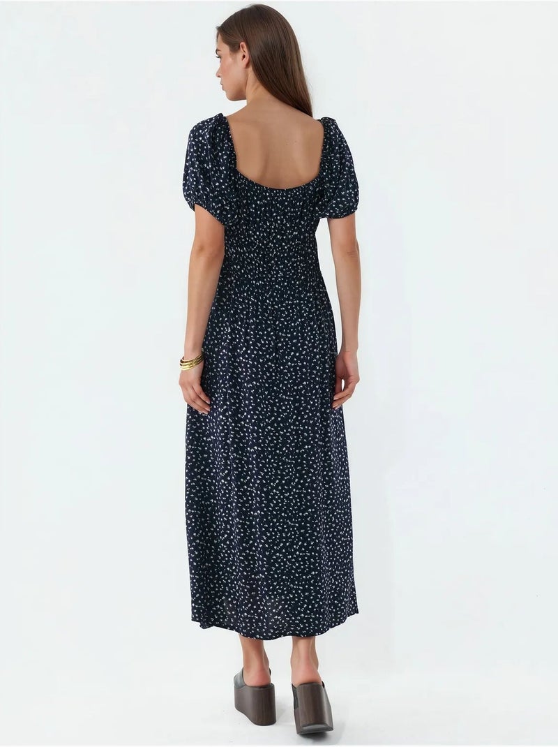 Robe midi femme en viscose popeline busem Noir - Kiabi