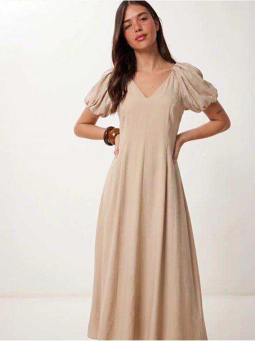 Robe midi femme ligne a avec col en v istanbul - Kiabi Robe midi femme ligne a avec col en v istanbul - Kiabi
