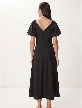 Robe midi femme ligne a avec col en v istanbul