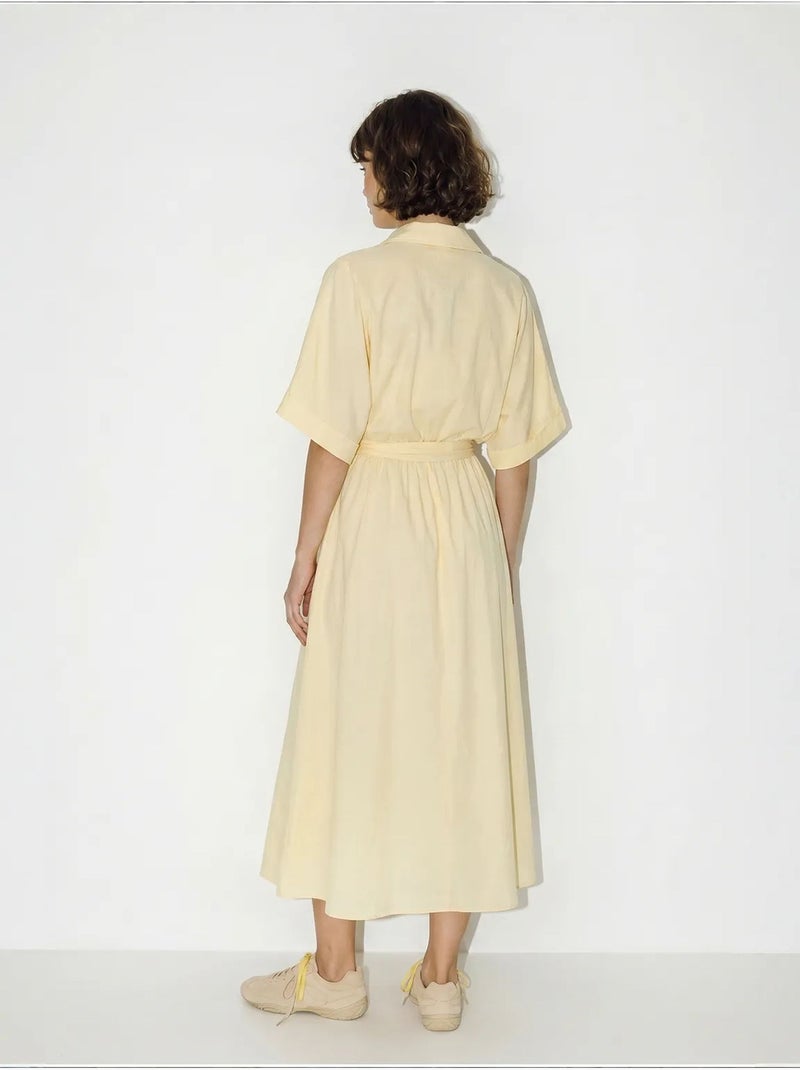 Robe midi femme lucci Jaune citron - Kiabi